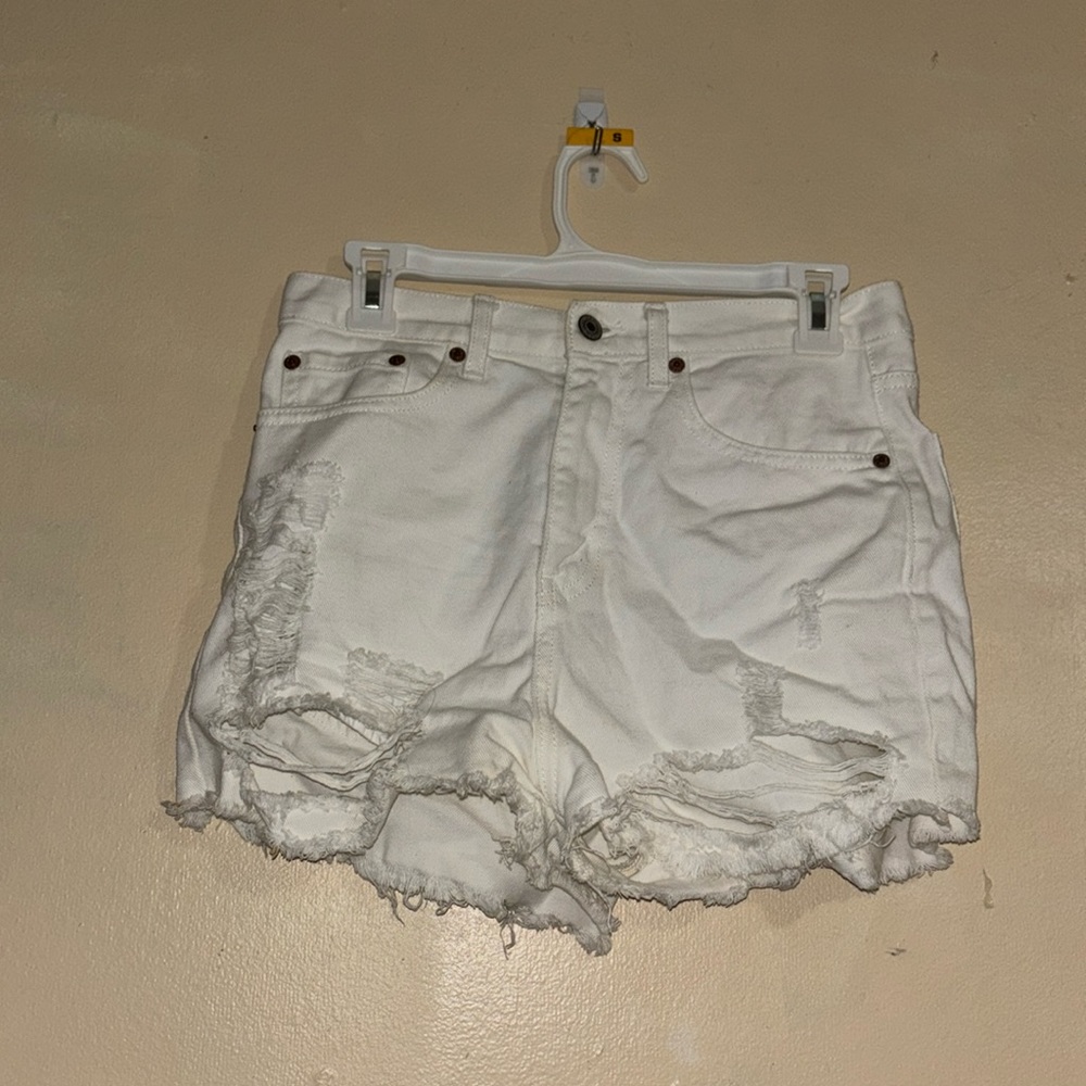 Caffeine White Jean Shorts